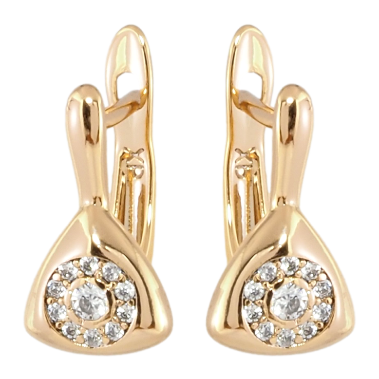 Сережки Xuping Позолота 18K англійський замок Трикутники з візерунком цирконієм фото №12 Сережки Xuping Позолота 18K англійський замок Трикутники з візерунком цирконієм фото №12