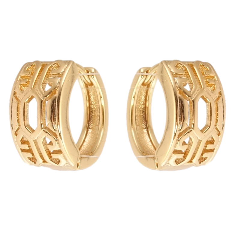 Серьги Xuping Позолота 18K колечки Декоративный резной орнамент фото №6 Серьги Xuping Позолота 18K колечки Декоративный резной орнамент фото №6