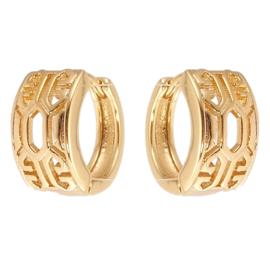 Серьги Xuping Позолота 18K колечки Декоративный резной орнамент фото №1 Серьги Xuping Позолота 18K колечки Декоративный резной орнамент фото №1