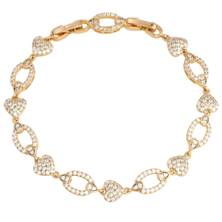 Браслет Xuping Позолота 18K Инкрустация цирконием размер с доп. замком 17.5,20см х 7-8мм фото №20