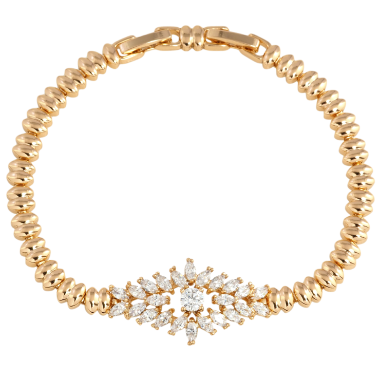 Браслет Xuping Позолота 18K Декоративная вставка с цирконием размер с доп. замком 17.5,19.5см х 5мм фото №10