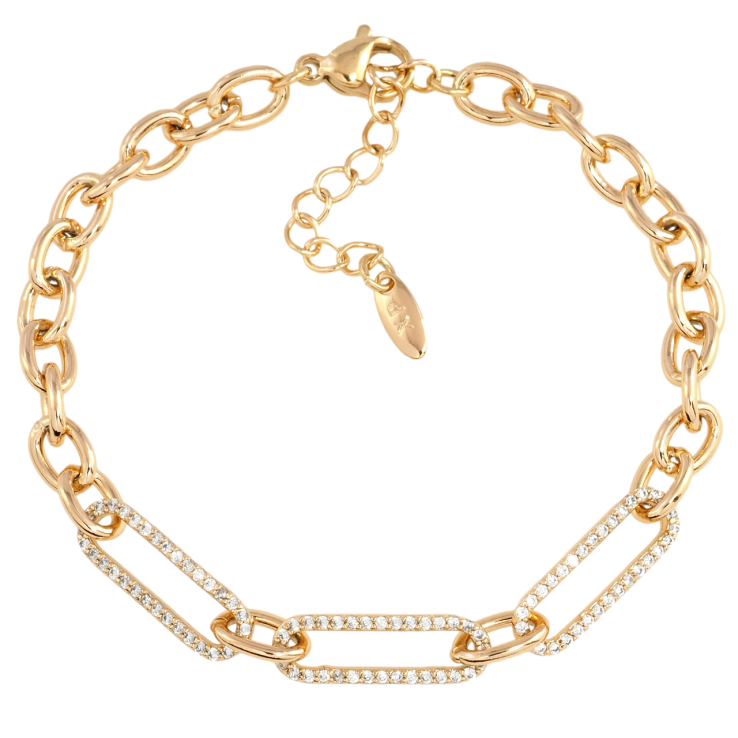 Браслет Xuping Позолота 18K Якорная цепочка с вставкой размер с доп. цепочкой 17-20см х 5мм фото №24