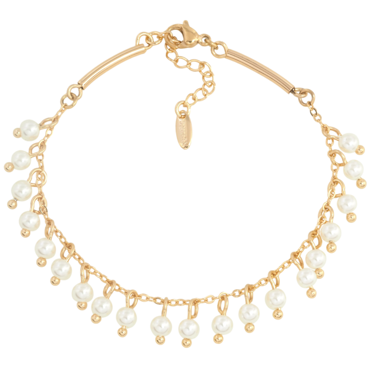 Браслет Xuping Позолота 18K Цепочка с жемчужными подвесками размер с доп. цепочкой 17-20.5см х 2мм фото №19