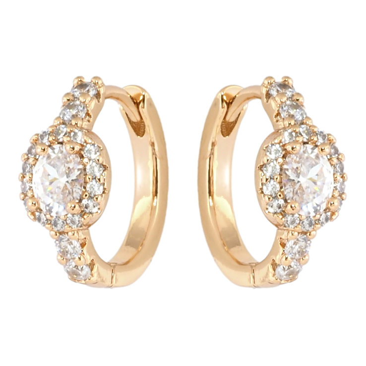 Серьги Xuping Позолота 18K колечки Инкрустация цирконием фото №22