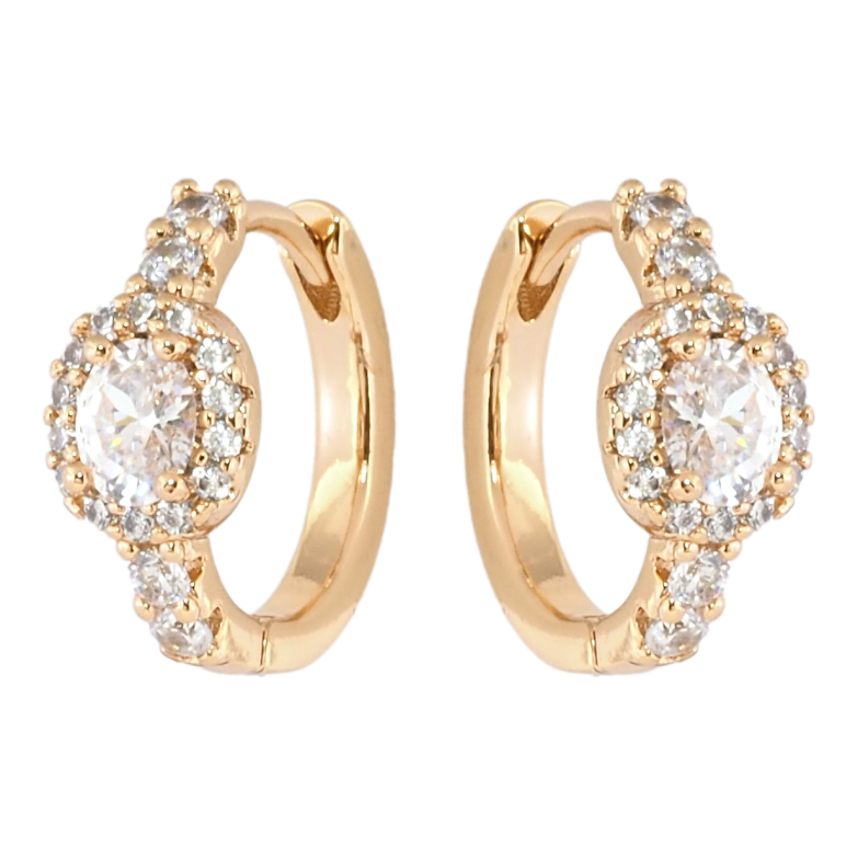 Сережки Xuping Позолота 18K колечка Інкрустація цирконієм фото №4