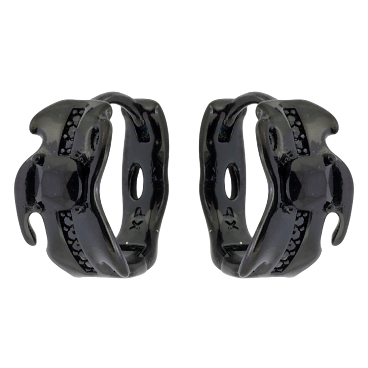 Сережки Xuping Позолота Black (чорне золото) колечка Декоративний візерунок з чорним цирконієм фото №21