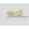 Серьги Xuping Позолота 18K + Родий английский замок Резной узор с дорожкой циркония фото №2