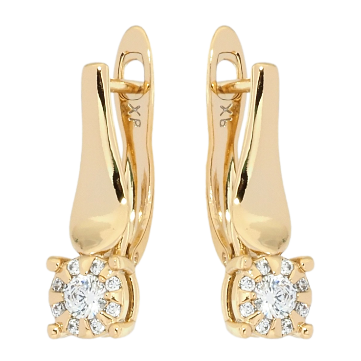 Сережки Xuping Позолота 18K англійський замок Декоративний візерунок з цирконієм фото №20 Сережки Xuping Позолота 18K англійський замок Декоративний візерунок з цирконієм фото №20