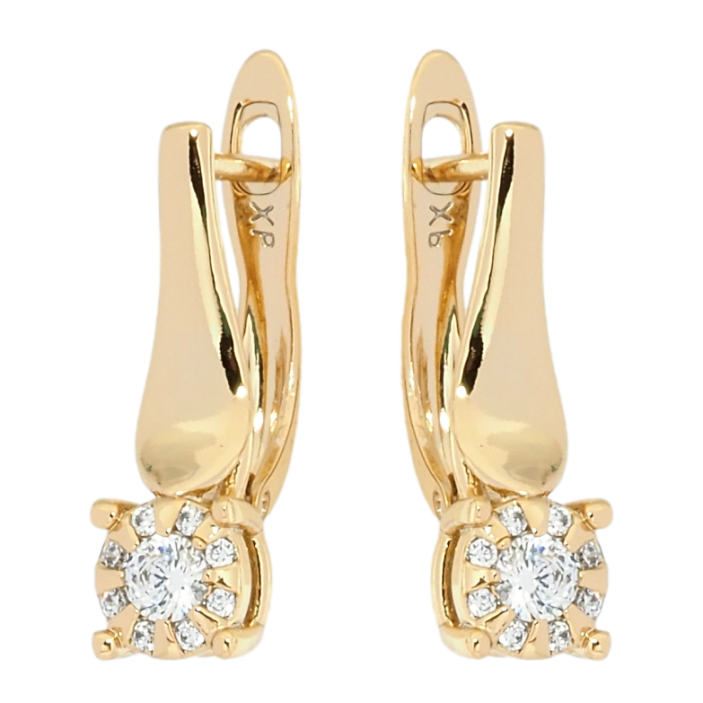 Серьги Xuping Позолота 18K английский замок Декоративный узор с цирконием фото №1