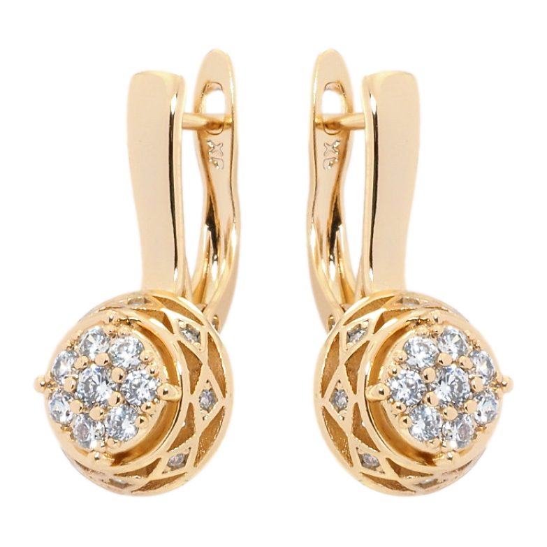 Серьги Xuping Позолота 18K английский замок Декоративный орнамент с цирконием фото №1