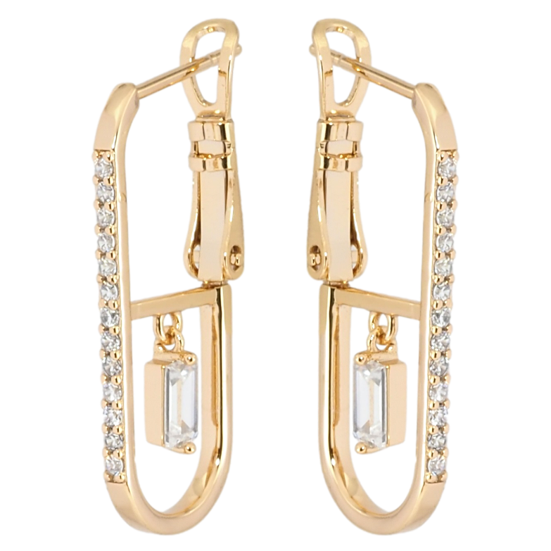 Серьги Xuping Позолота 18K итальянский замок Узор с дорожкой циркония и кристальной подвеской фото №1 Серьги Xuping Позолота 18K итальянский замок Узор с дорожкой циркония и кристальной подвеской фото №1