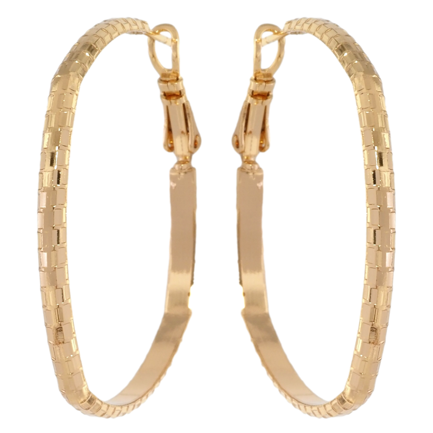 Сережки Xuping Позолота 18K італійський замок Квадратні з візерунком фото №1