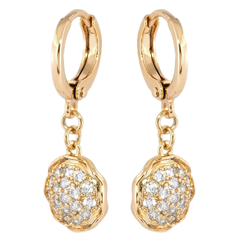 Сережки Xuping Позолота 18K підвіски на колечках Декоративні підвіски з цирконієм фото №1