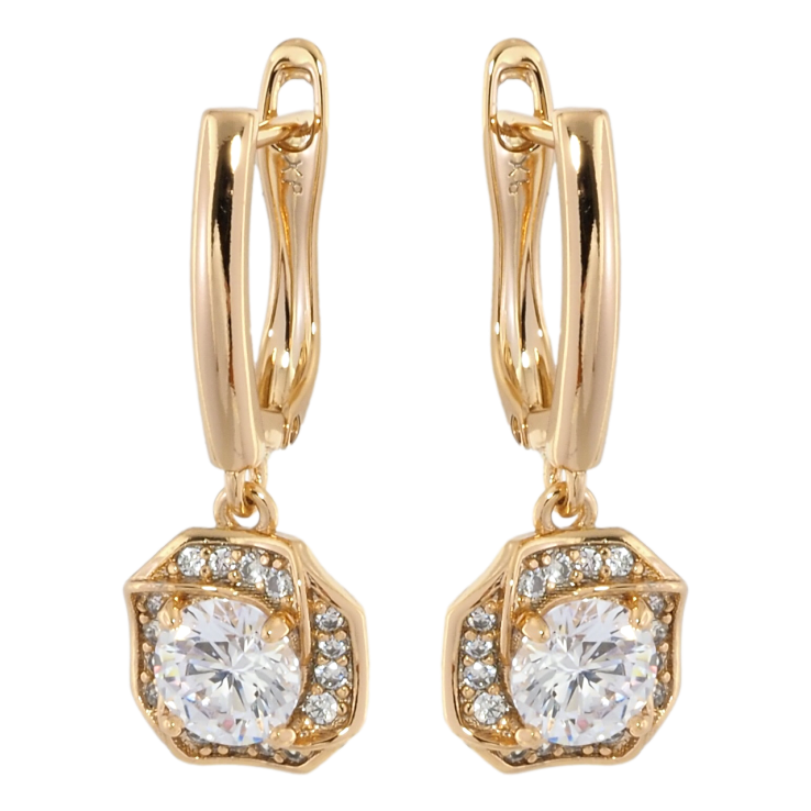 Серьги Xuping Позолота 18K английский замок Декоративные подвески с цирконием фото №19