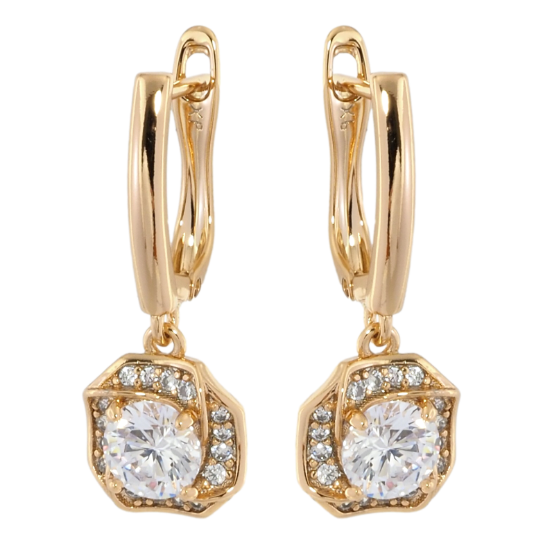 Серьги Xuping Позолота 18K английский замок Декоративные подвески с цирконием фото №1