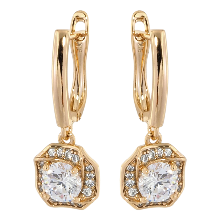 Серьги Xuping Позолота 18K английский замок Декоративные подвески с цирконием фото №1
