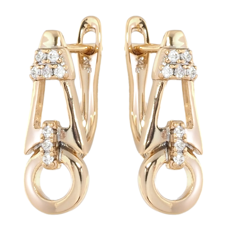 Сережки Xuping Позолота 18K англійський замок Декоративний візерунок з цирконієм фото №16