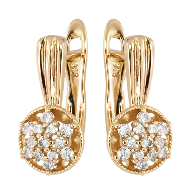 Серьги Xuping Позолота 18K английский замок Звездочки с цирконием фото №1