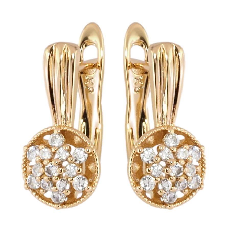 Серьги Xuping Позолота 18K английский замок Звездочки с цирконием фото №1