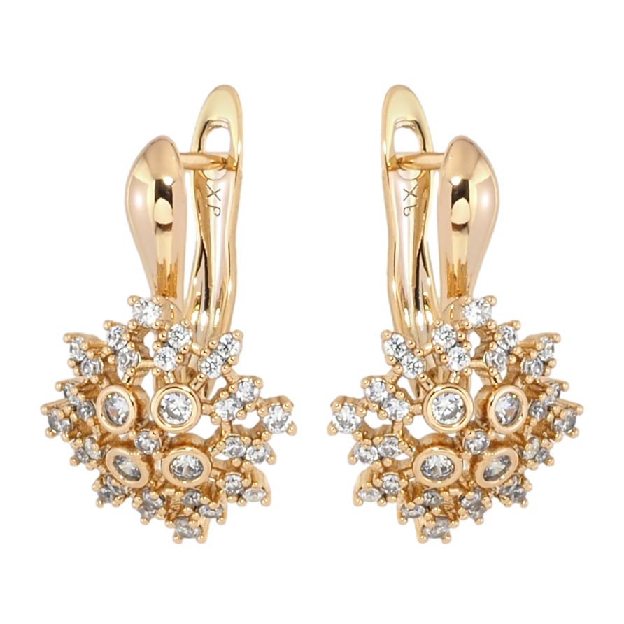 Серьги Xuping Позолота 18K английский замок Инкрустация цирконием фото №1