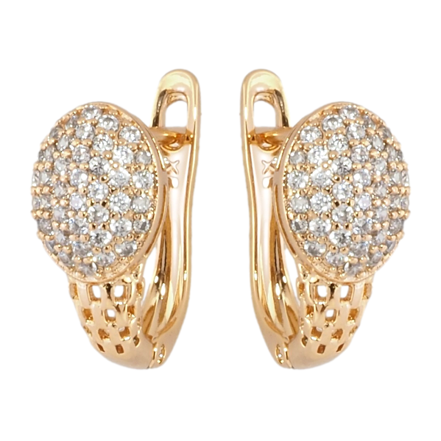 Сережки Xuping Позолота 18K англійський замок Інкрустація цирконієм фото №1