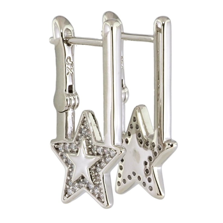 Серьги Xuping Родий английский замок Боковой узор звезды фото №3