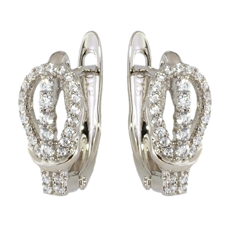 Серьги Xuping Родий английский замок Декоративные петельки с цирконием фото №8