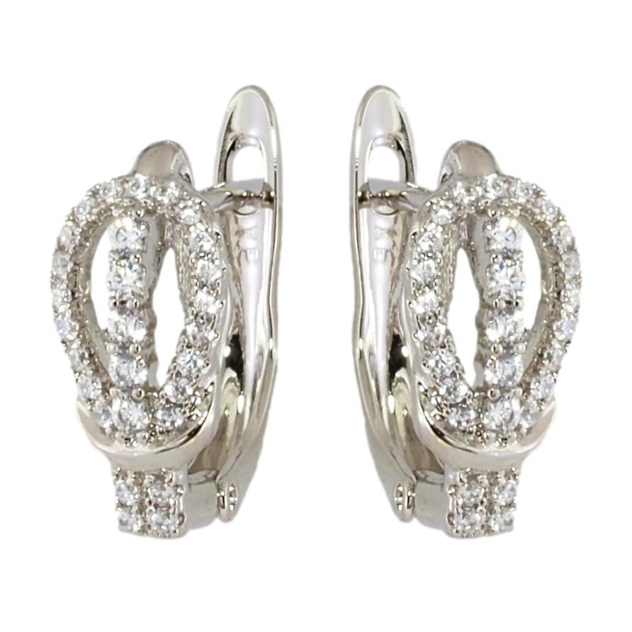 Серьги Xuping Родий английский замок Декоративные петельки с цирконием фото №1