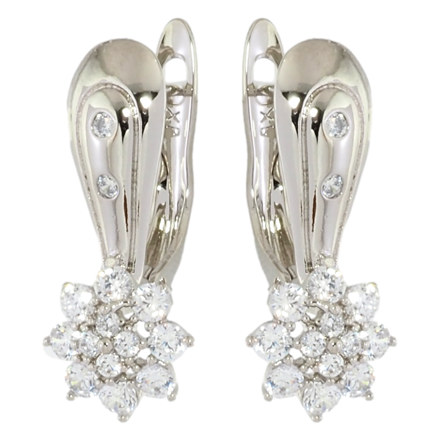 Сережки Xuping Родій англійський замок Кришталеві квіточки фото №1