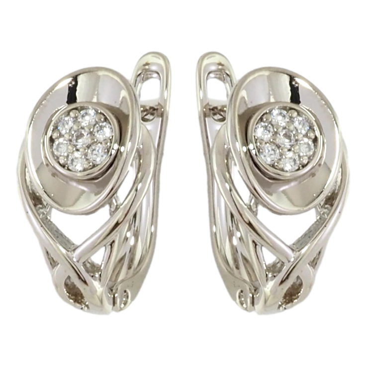 Серьги Xuping Родий английский замок Декоративный узор с цирконием фото №16