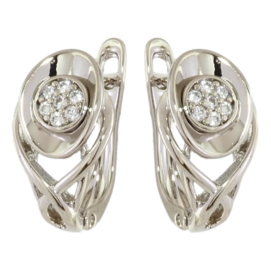 Серьги Xuping Родий английский замок Декоративный узор с цирконием фото №1