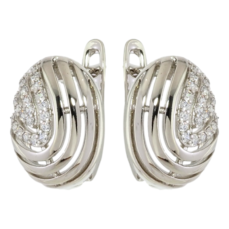 Серьги Xuping Родий английский замок Декоративный узор с цирконием фото №7