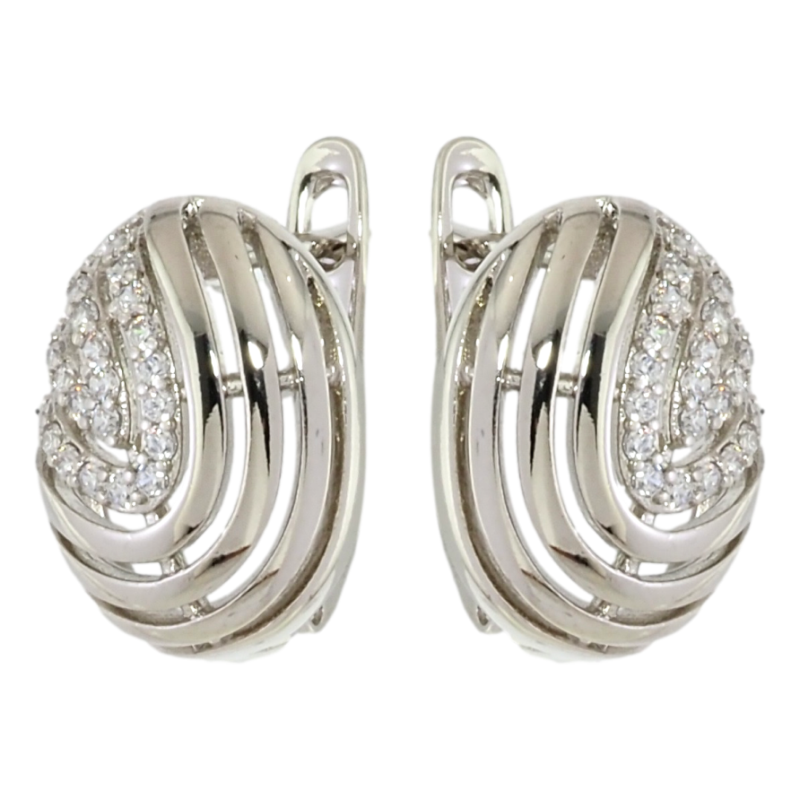 Серьги Xuping Родий английский замок Декоративный узор с цирконием фото №1