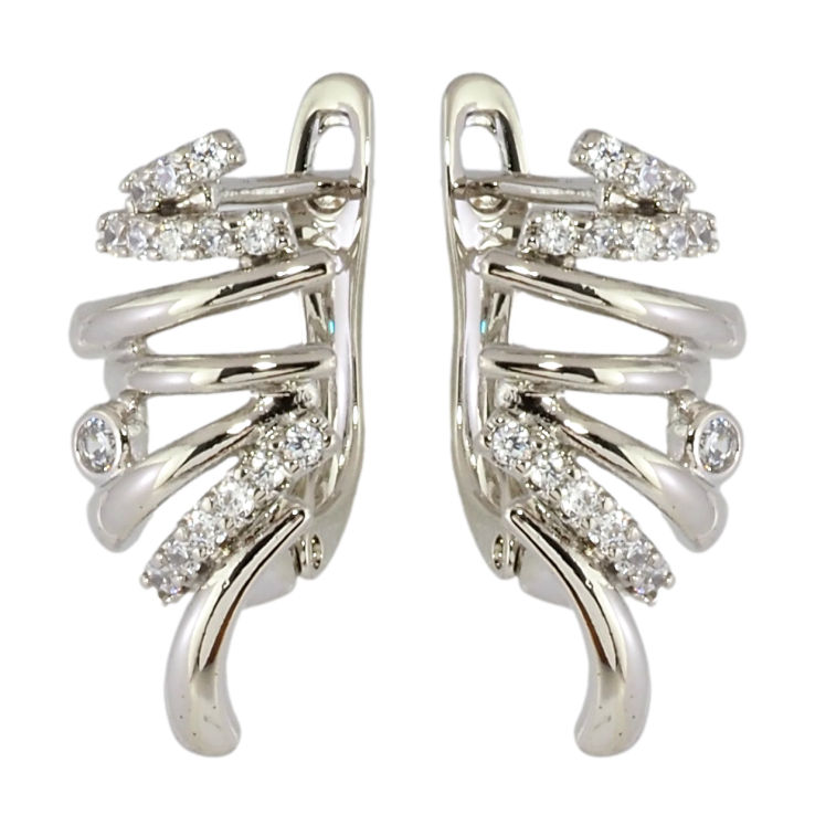 Серьги Xuping Родий английский замок Декоративный узор с цирконием фото №24