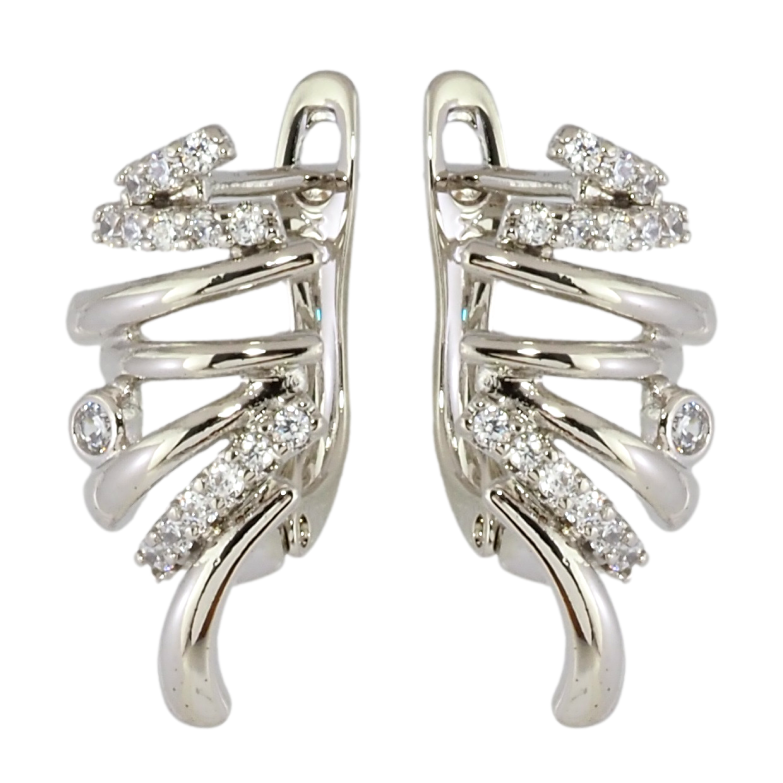 Сережки Xuping Родій англійський замок Декоративний візерунок з цирконієм фото №12