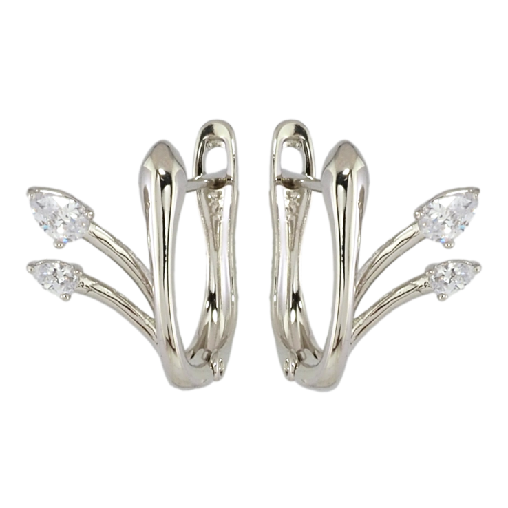 Серьги Xuping Родий английский замок Феерия фото №16