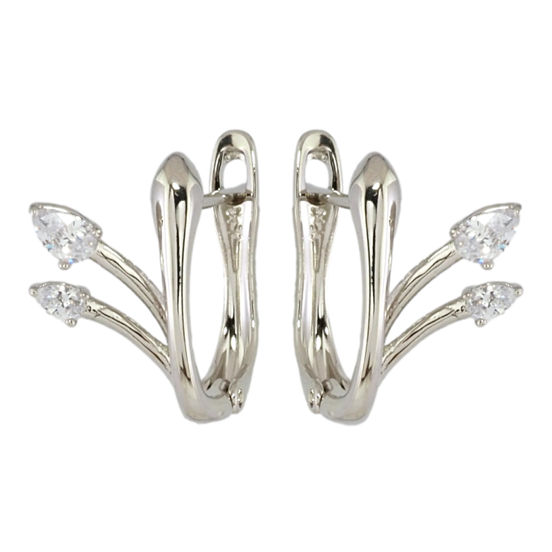 Серьги Xuping Родий английский замок Феерия фото №1