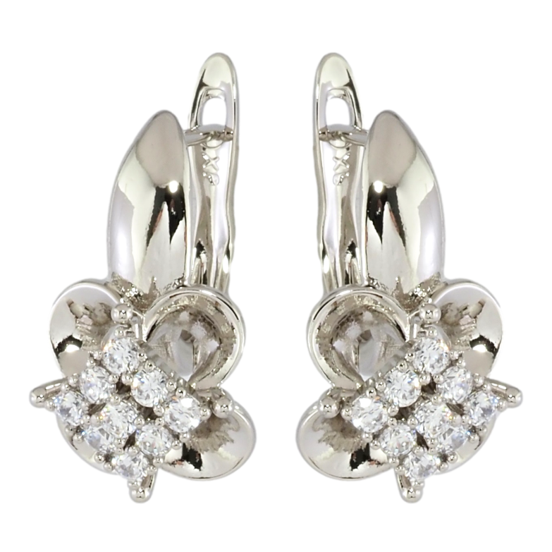 Сережки Xuping Родій англійський замок Квітковий візерунок з цирконієм фото №1