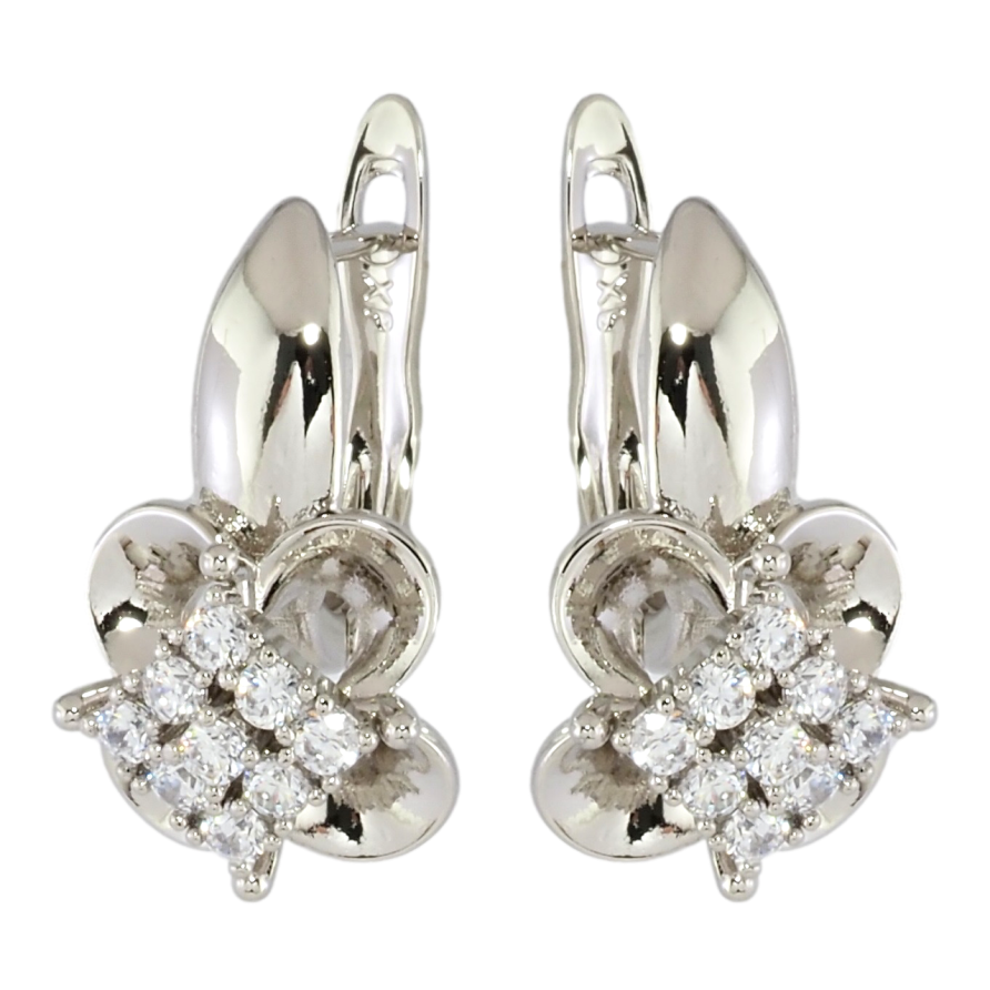 Сережки Xuping Родій англійський замок Квітковий візерунок з цирконієм фото №1