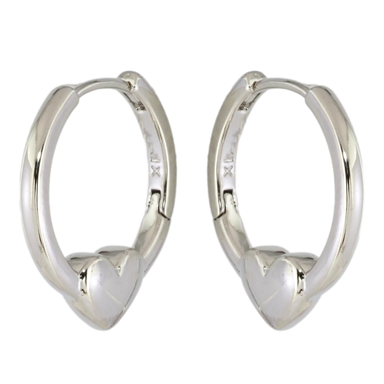 Серьги Xuping Родий колечки Сердечки фото №1