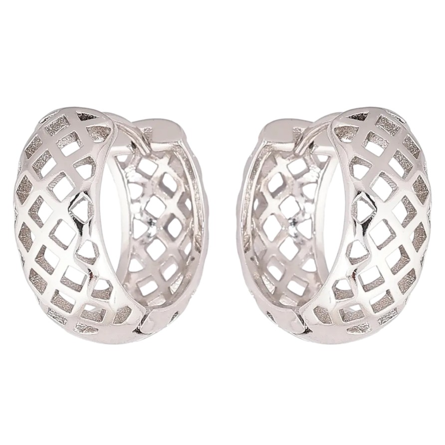 Серьги Xuping Родий колечки Резной узор фото №1