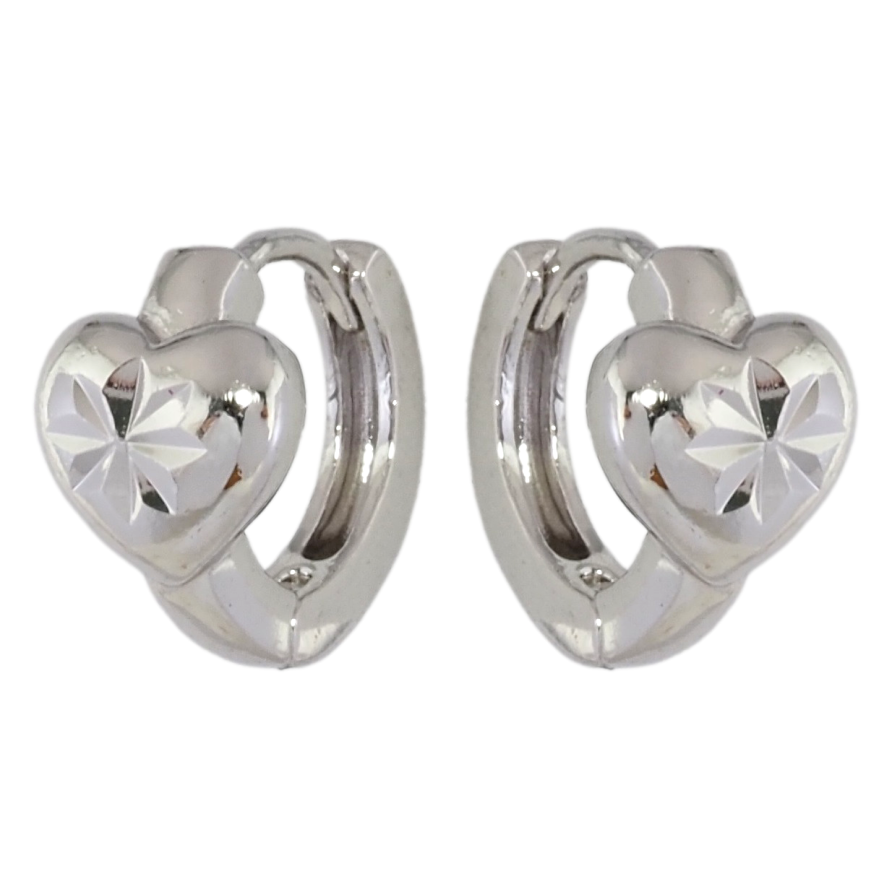 Серьги Xuping Родий колечки Сердечки фото №1