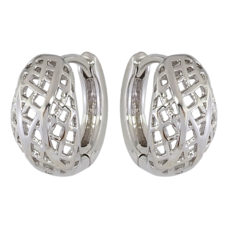 Серьги Xuping Родий колечки Резной узор фото №1