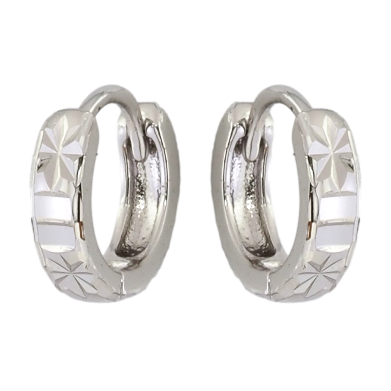 Серьги Xuping Родий колечки Узор звездочки насечками фото №1
