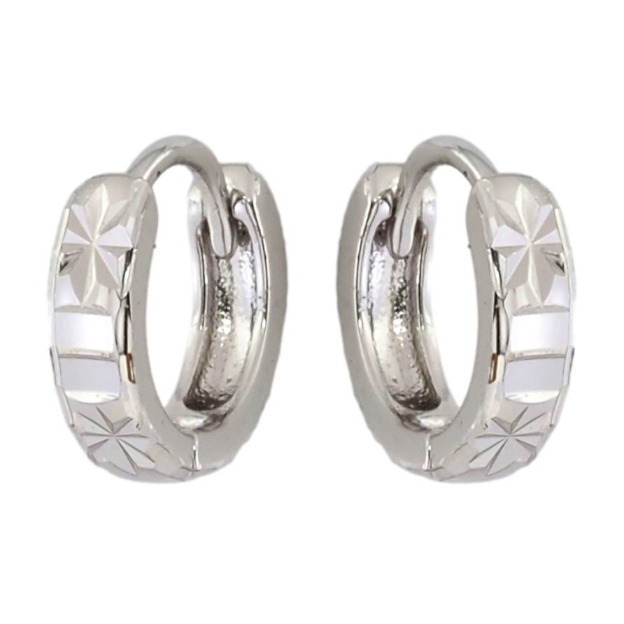 Серьги Xuping Родий колечки Узор звездочки насечками фото №1