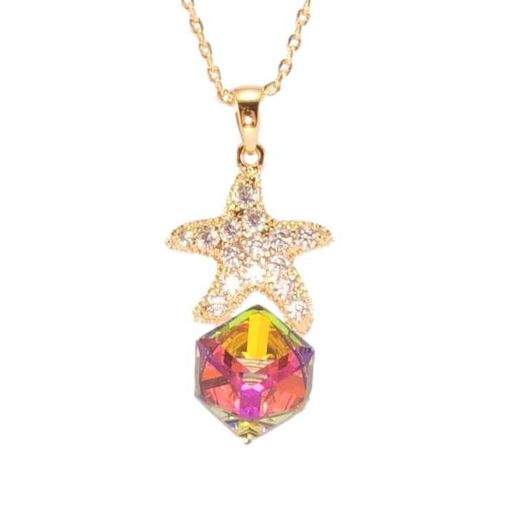 Кулон Xuping колір 18K з кр-ми Swarovski на ланцюжку Куб Vitrail Medium з морською зіркою довжина 40-45см фото №20