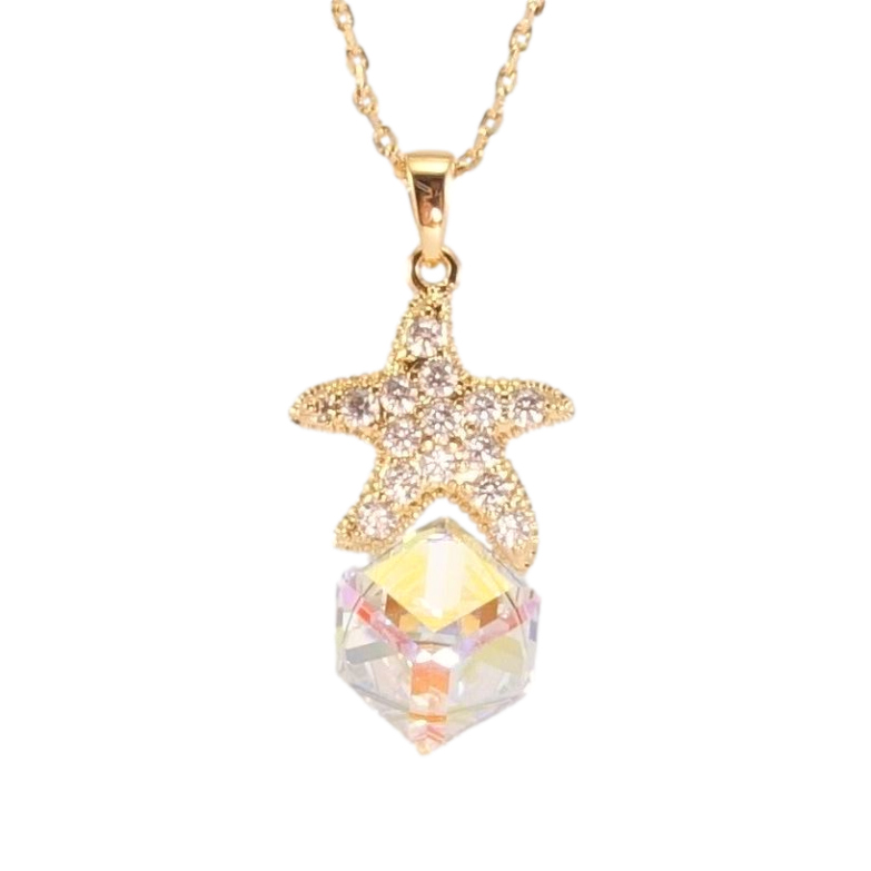 Кулон Xuping колір 18K з кр-ми Swarovski на ланцюжку Куб Shimmer з морською зіркою довжина 40-45см х 1мм фото №23