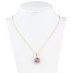 Кулон Xuping колір 18K з кр-ми Swarovski на ланцюжку Кристальний куб Tanzanite довжина 40-45см фото №2