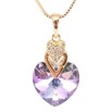 Кулон Xuping 18K з кр-ми Swarovski на ланцюжку Серце з кристалом Paradise Shine дл. 40,5-46см х 1мм фото №3