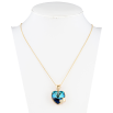 Кулон Xuping 18K з кр-ми Swarovski на ланцюжку Серця з кристалом Capri Blue дл. 40-45см х 1мм фото №2